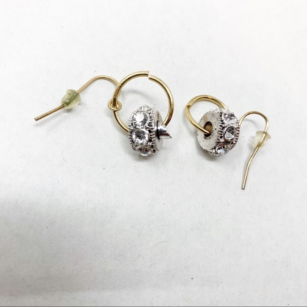 Gold Tone and Rhinestone Earrings